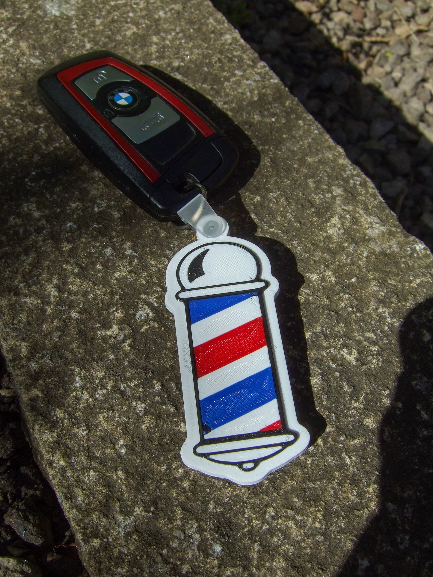 Barber Pole NFC Keyring