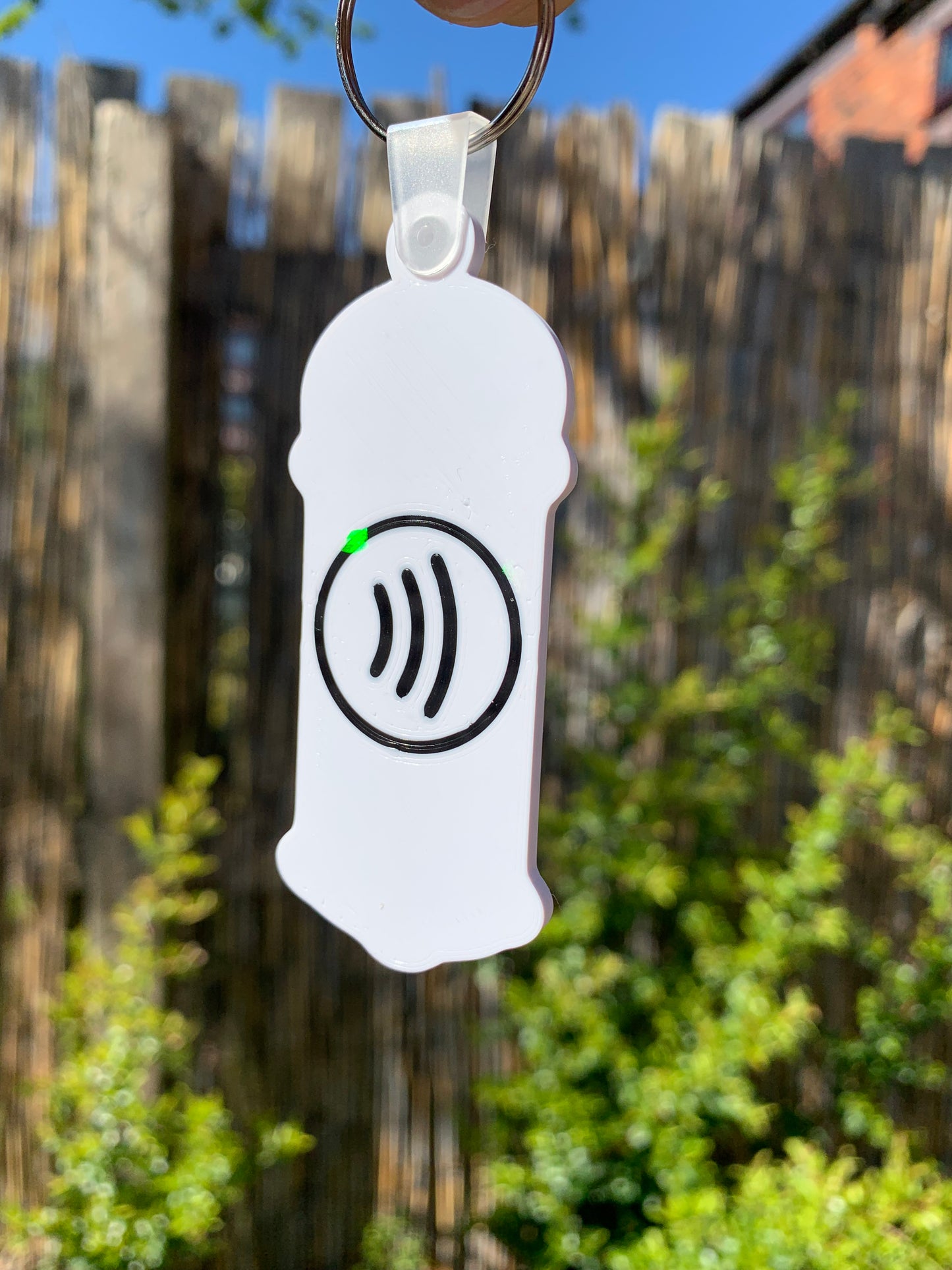 Barber Pole NFC Keyring