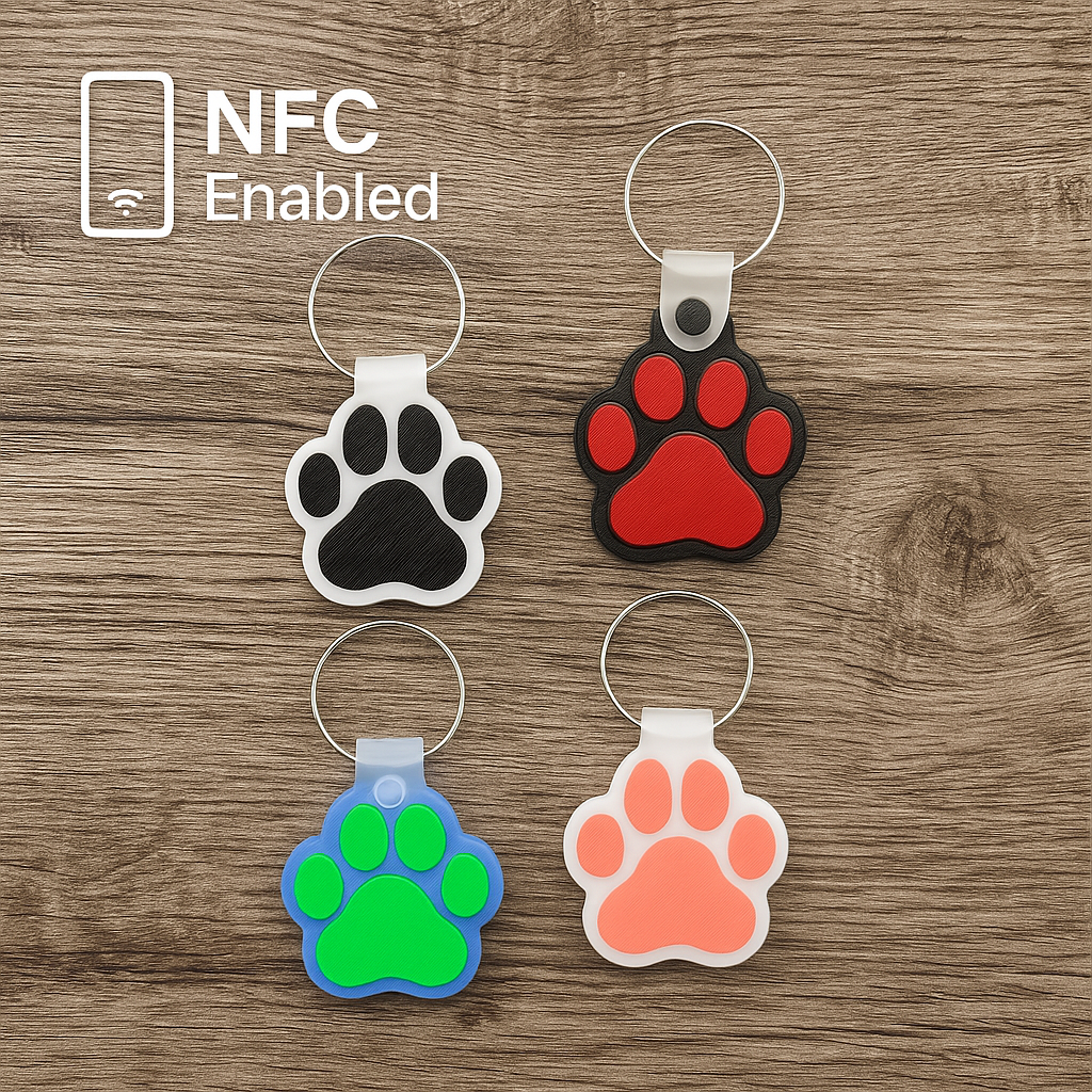 Dog Paw NFC Keyring