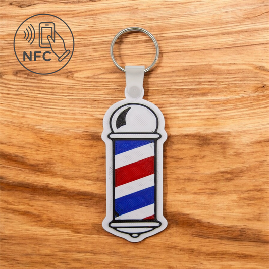 Barber Pole NFC Keyring