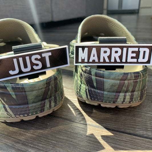 Just Married Croc Charms / Plates