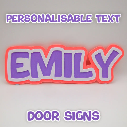 Bubbly Text Door/Wall Signs